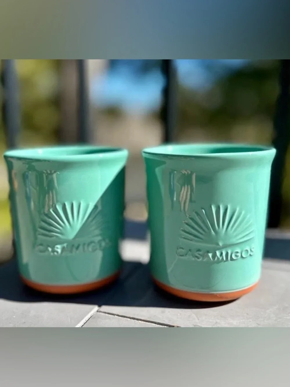 New Casamigos Tequila Limited Edition Teal Ceramic Tumblers Set Of 2